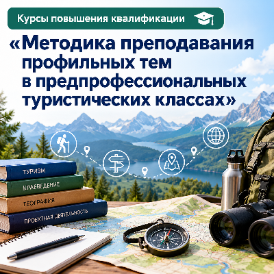Курсы повышения квалификации "Методика преподавания профильных тем в предпрофессиональных туристических классах" - РЕГИСТРАЦИЯ ПРОДЛЕНА